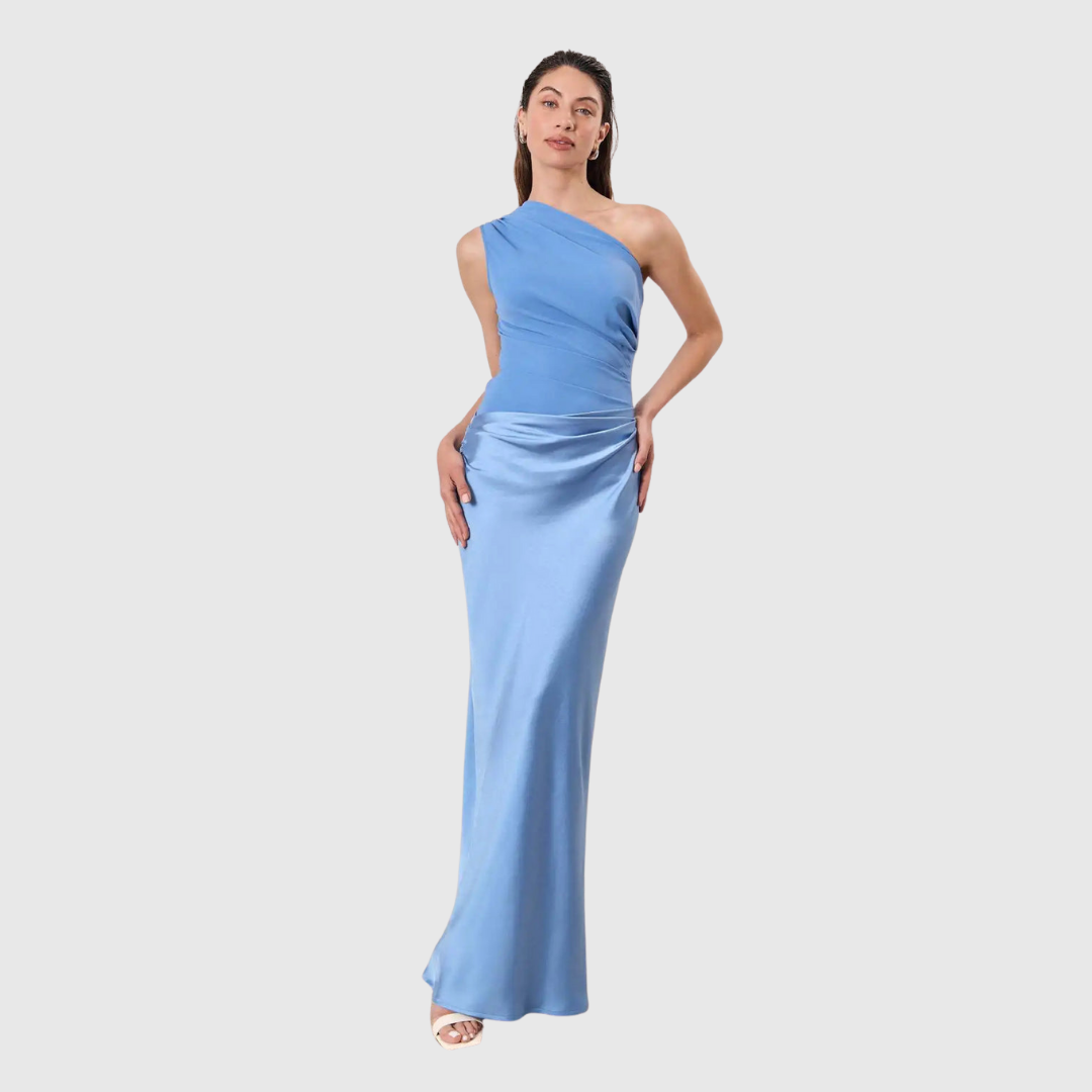 Aeida | One-Shoulder Satin Maxi Dress