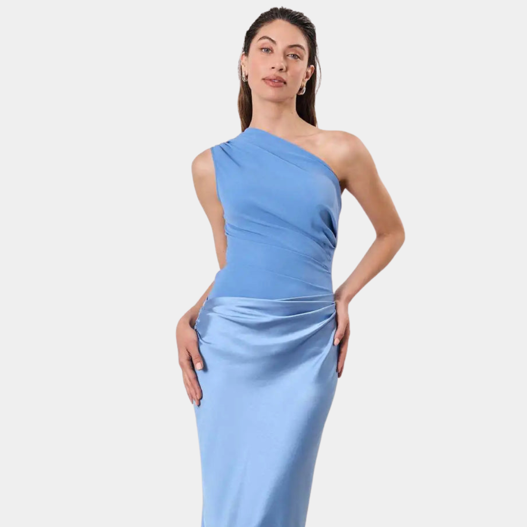 Aeida | One-Shoulder Satin Maxi Dress