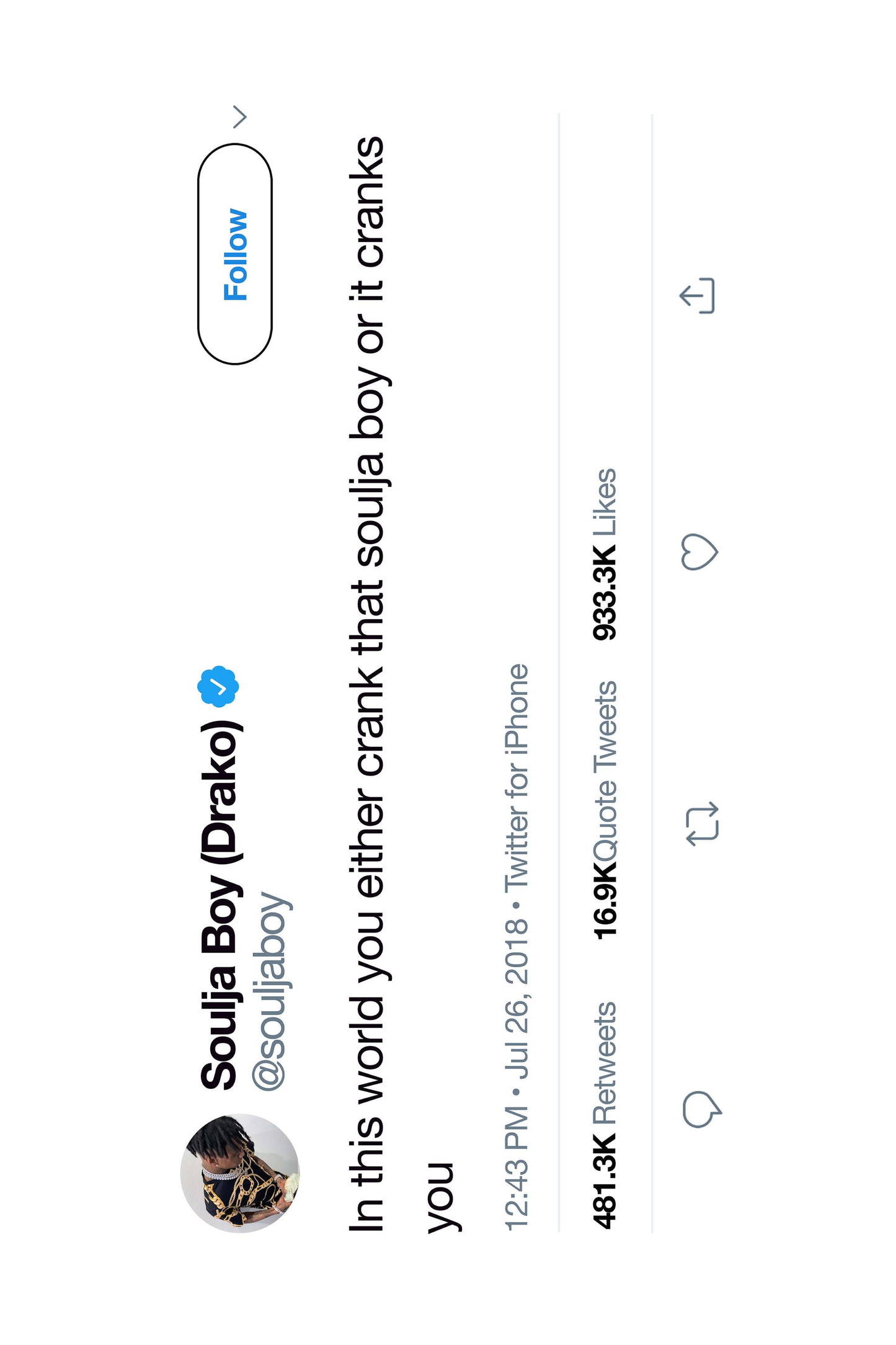 Soulja Boy 'Crank That' Tweet Poster