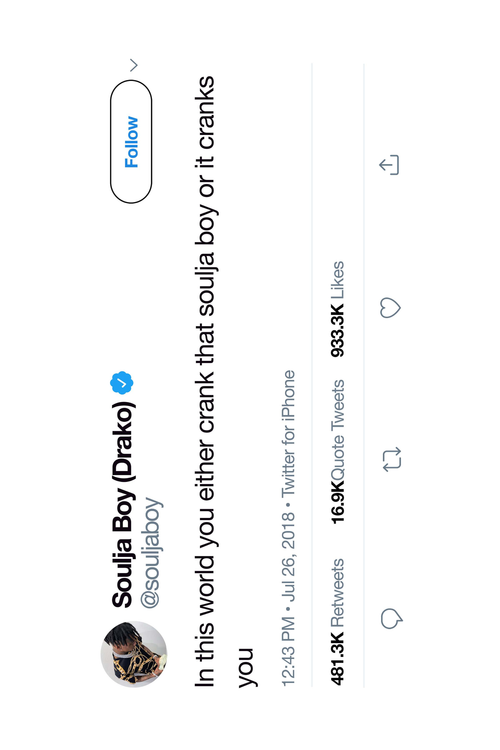 Soulja Boy 'Crank That' Tweet Poster