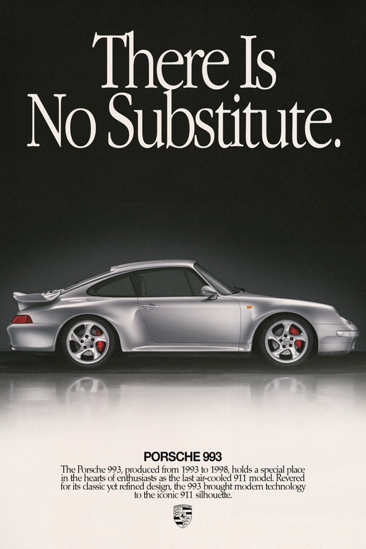 Porsche 993 'No Substitute' Poster V2